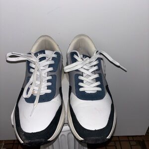 Classic White and Blue Men's Sneakers